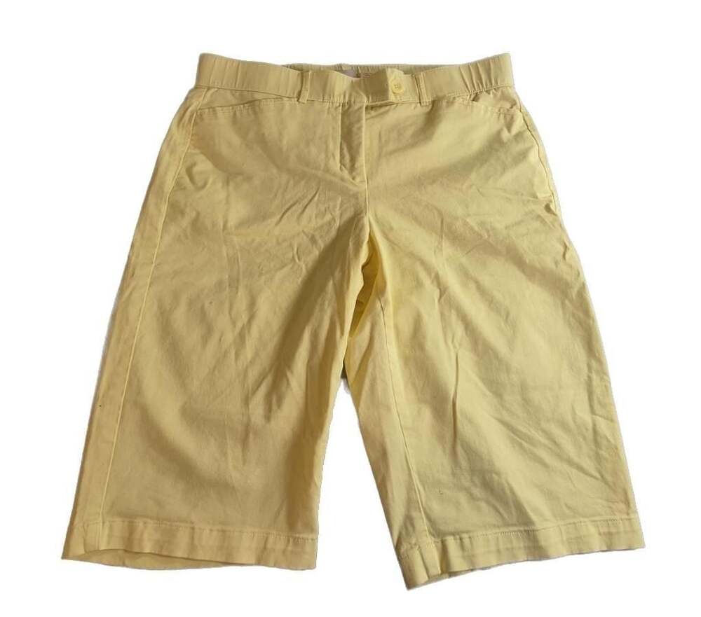 Coral Bay Women's Yellow Casual Bermuda Shorts Size 12